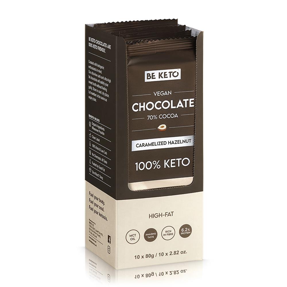 Vegan Keto Chocolate + MCT Caramelized Hazelnut 80g